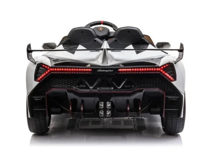 12V Licensed Lamborghini Veneno Exotic Kids Car with Bluetooth | White