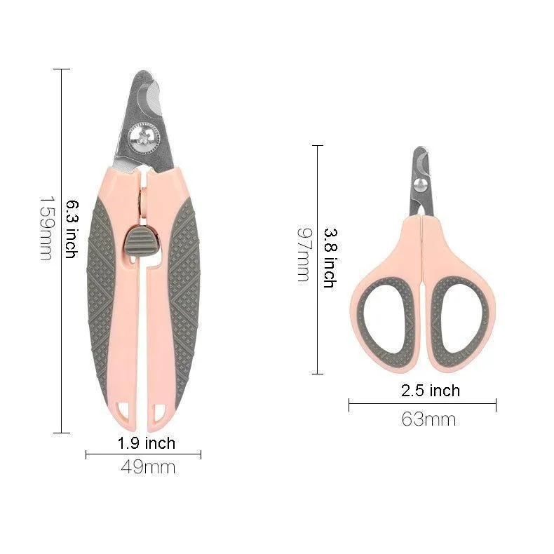 2 PCS Pet Nail Clippers Trimmer with Safety Guard to Avoid Over Cutting Nails
