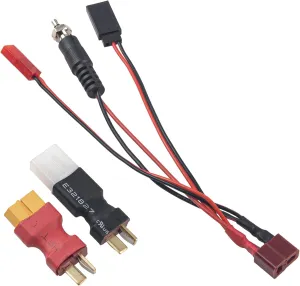 3 in 1 Deans T Female Plug to JR Female JST Female Igniter Charger Adapter & Female Tamiya-Style to T Plug Male Adapter, Female XT60 to T Plug Male Connector for RC Glow Igniter Ignition Receiver