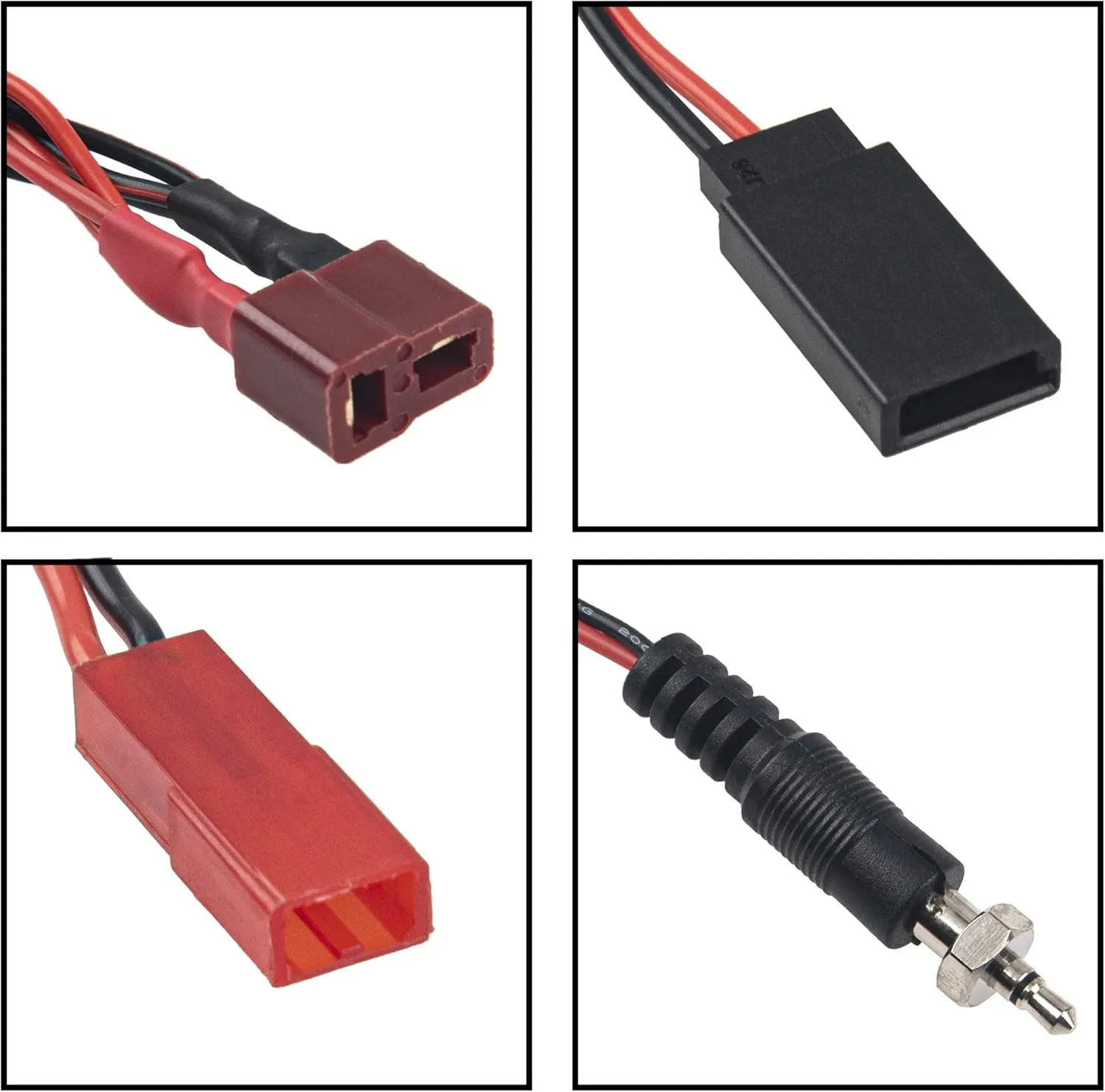 3 in 1 Deans T Female Plug to JR Female JST Female Igniter Charger Adapter & Female Tamiya-Style to T Plug Male Adapter, Female XT60 to T Plug Male Connector for RC Glow Igniter Ignition Receiver