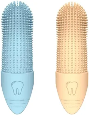 360 Pet Finger Toothbrush for Dogs & Cats, Soft Silicone Finger Toothbrush for Small Breeds, Puppy & Kitten Dental Care, BPA-Free, Gentle Cleaning, Travel-Friendly Design (3-Pack)