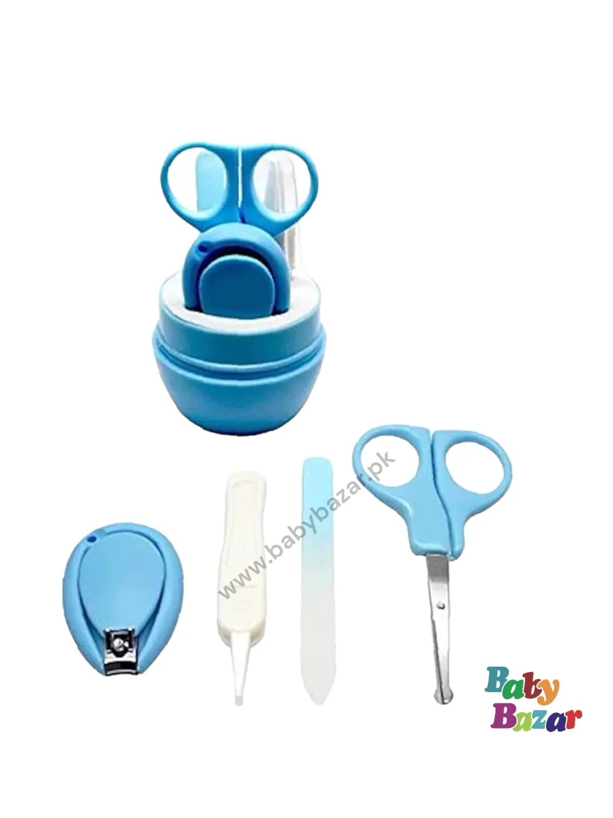 4-in-1 Baby Grooming Kit, with Baby Nail Clippers, Scissor, Nail File& Tweezer |Sky Blue