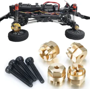 4Pcs RC Brass Hex Hub Adapters for 1/18 Scale Kyosho Mini Z 4X4 Jimny