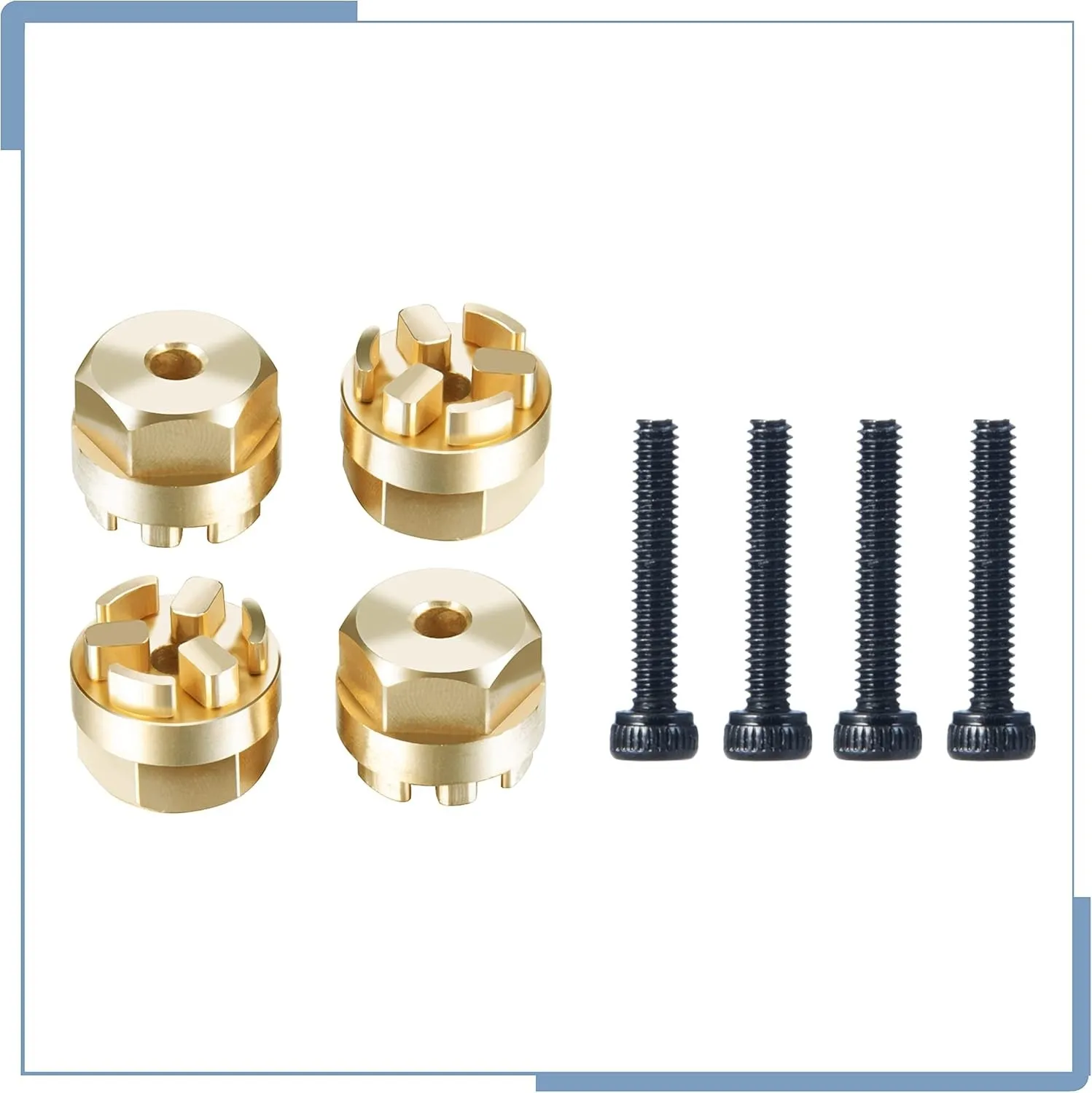 4Pcs RC Brass Hex Hub Adapters for 1/18 Scale Kyosho Mini Z 4X4 Jimny