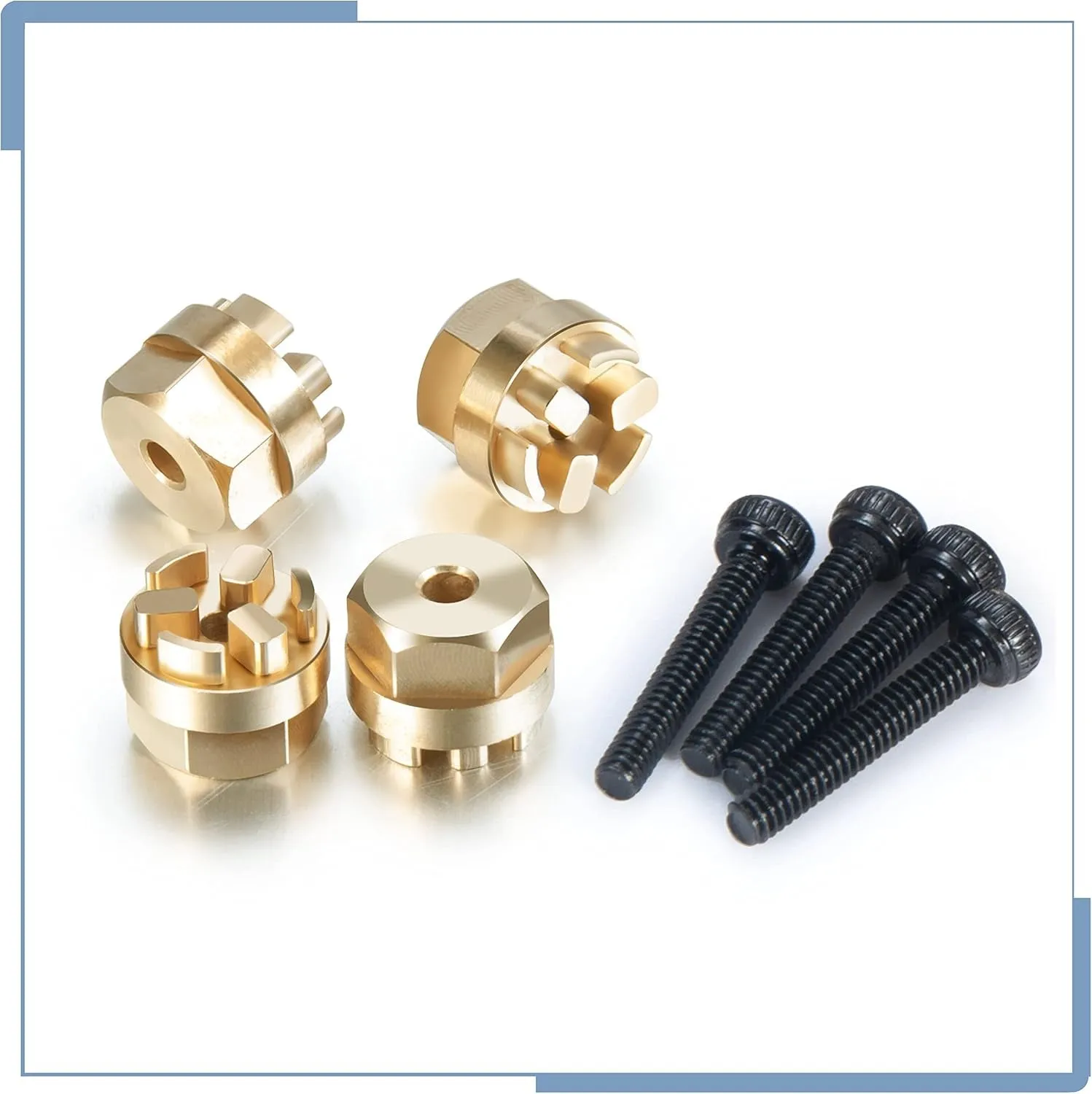 4Pcs RC Brass Hex Hub Adapters for 1/18 Scale Kyosho Mini Z 4X4 Jimny
