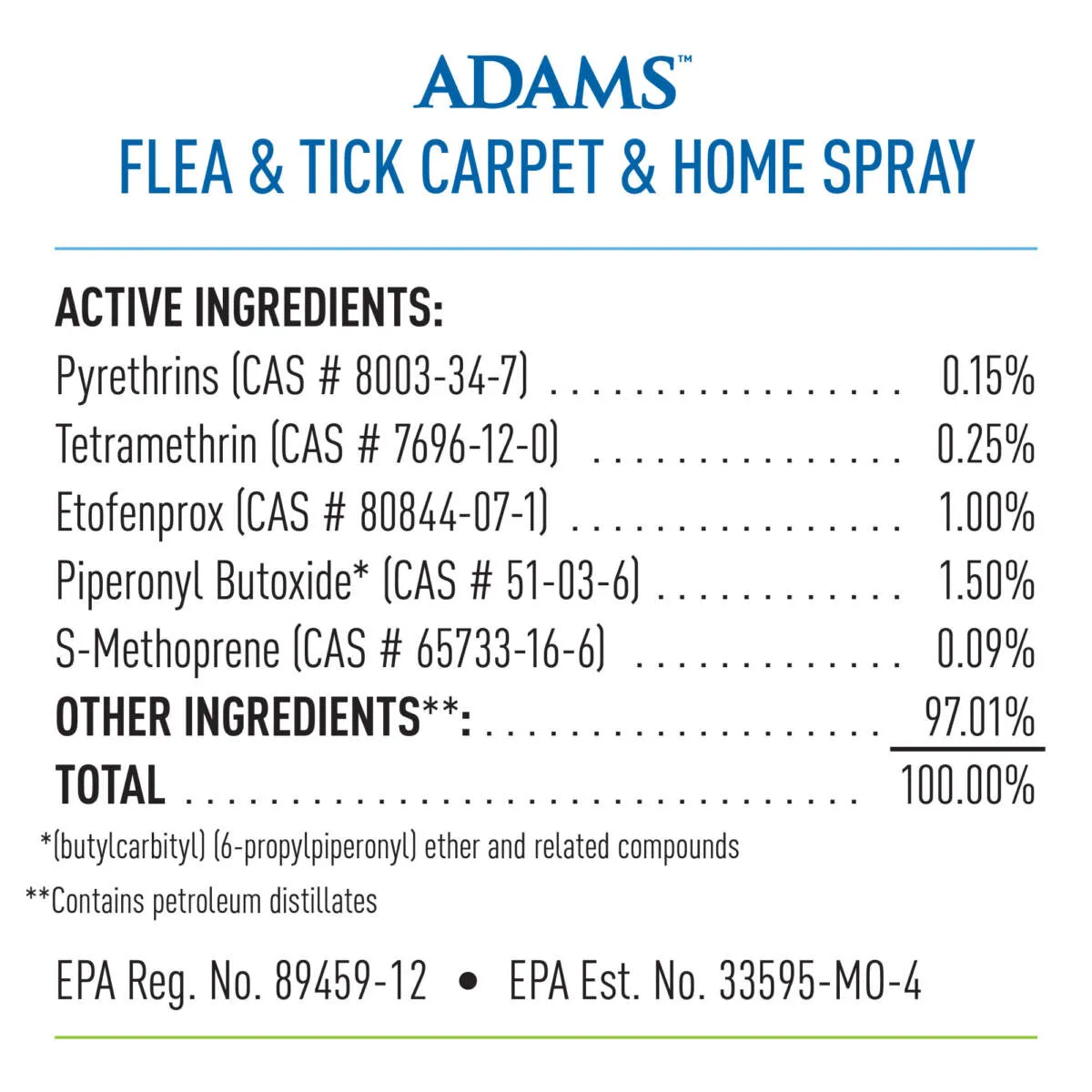 ADAMS PLUS FLEA & TICK CARPET SPRAY 16oz