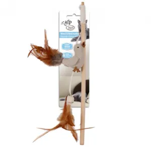 All For Paws Wood And Bird Feather Wand Cat Toy