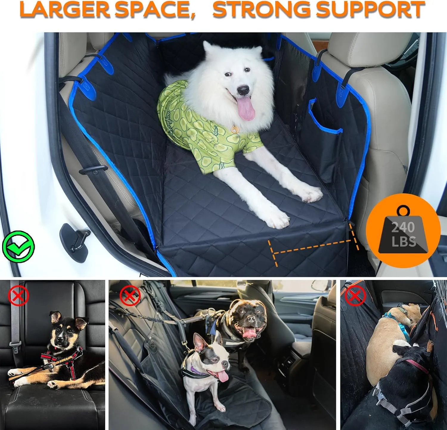 Back Seat Extender for Dogs - Scratchproof Folding Portable Car Bed Mattress for SUV Truck