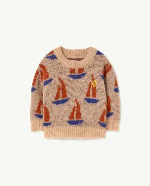 Beige Bull Baby Sweater