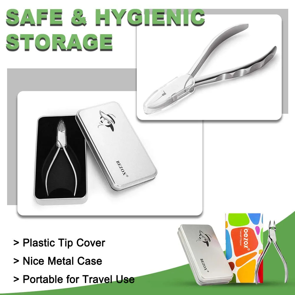 BEZOX Toenail Clippers, Ergonomic handle, High-Grade Stainless Steel of Whole body, Professionally Paronychia, Thick Nails, Ingrown Nails