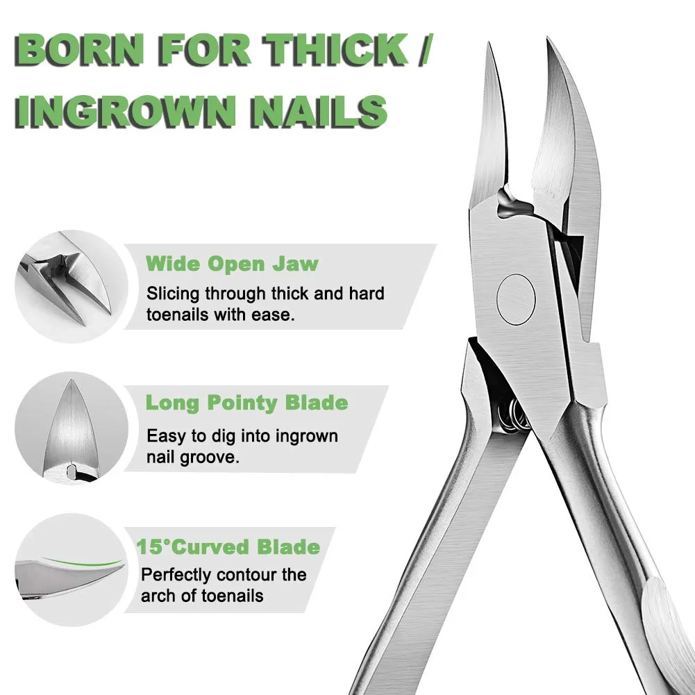 BEZOX Toenail Clippers, Ergonomic handle, High-Grade Stainless Steel of Whole body, Professionally Paronychia, Thick Nails, Ingrown Nails