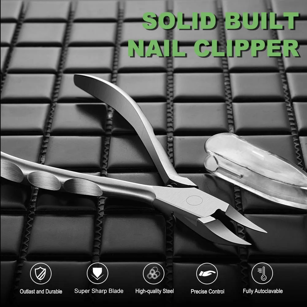 BEZOX Toenail Clippers, Ergonomic handle, High-Grade Stainless Steel of Whole body, Professionally Paronychia, Thick Nails, Ingrown Nails