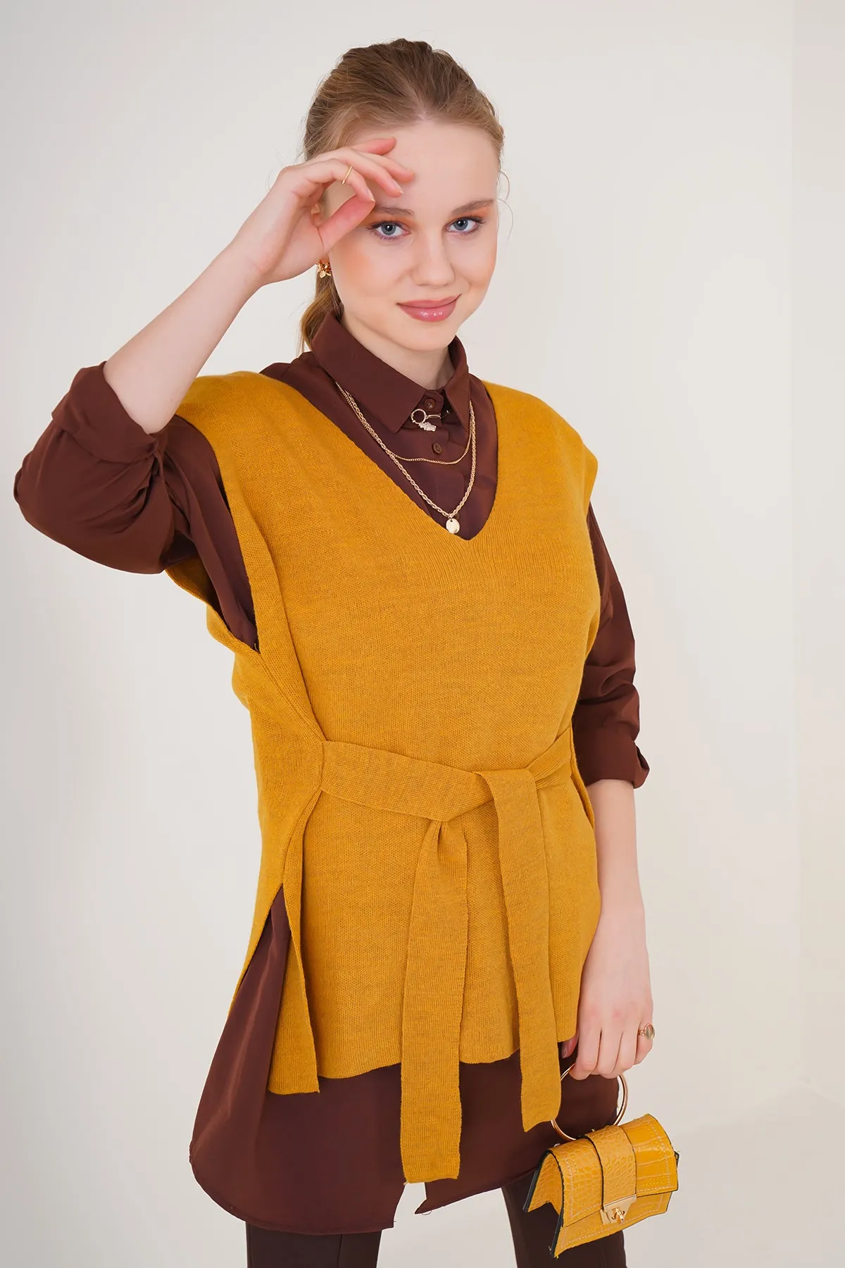 BGD Women Striped Knit Sweater - Mustard - Avondale