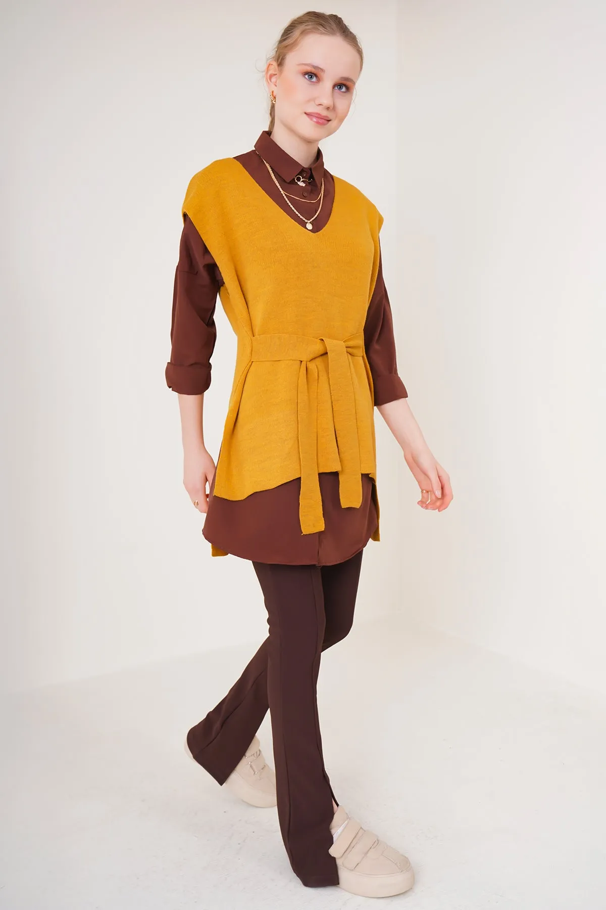 BGD Women Striped Knit Sweater - Mustard - Avondale