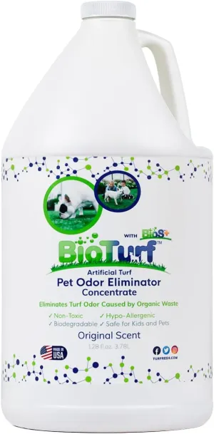 BioS  Artificial Turf Pet Odor Eliminator - Organic, Non-Toxic, Enzyme Concentrate - Safe for Use Around Kids, Pets, & Plants, 1 Gallon