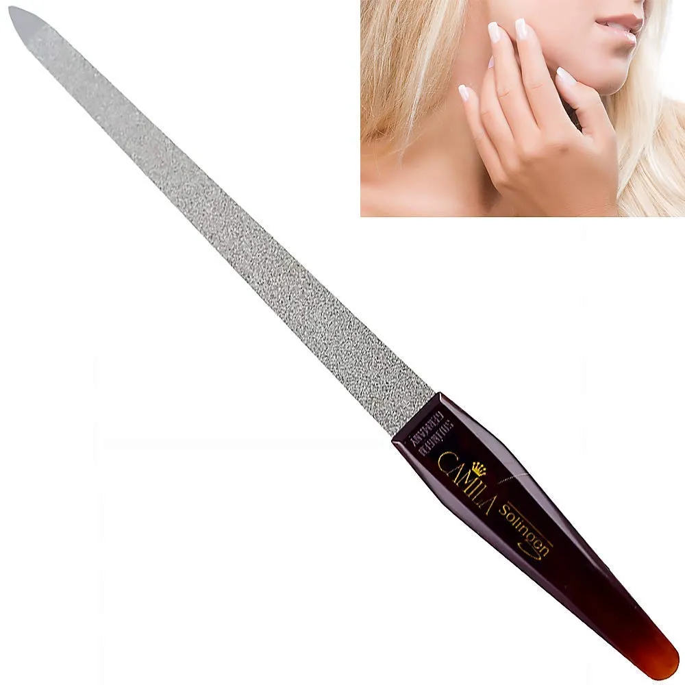 Camila Solingen CS13 Large Heavy Duty Toe Nail Clipper for Thick Nails, Manicure and Pedicure & CS19 Large Professional Sapphire Metal Nail File for Fingernail and Toenail, Made in Solingen, Germany