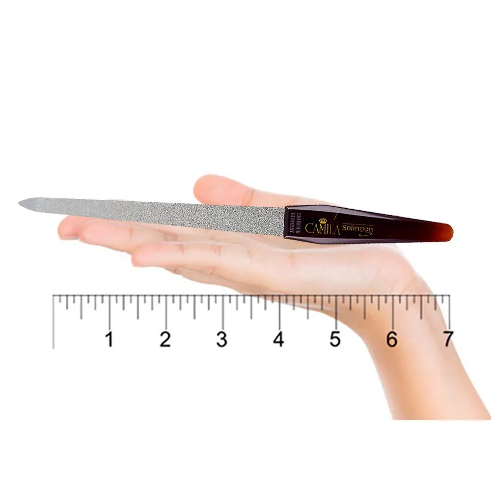 Camila Solingen CS13 Large Heavy Duty Toe Nail Clipper for Thick Nails, Manicure and Pedicure & CS19 Large Professional Sapphire Metal Nail File for Fingernail and Toenail, Made in Solingen, Germany