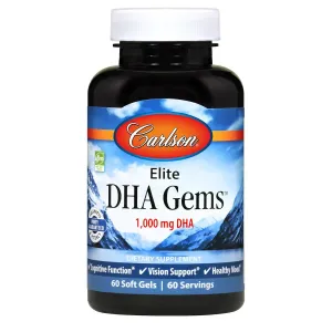 Carlson Elite DHA Gems®, 1000 mg, 60 Softgels