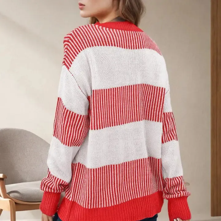 Cassidy Red Striped Sweater