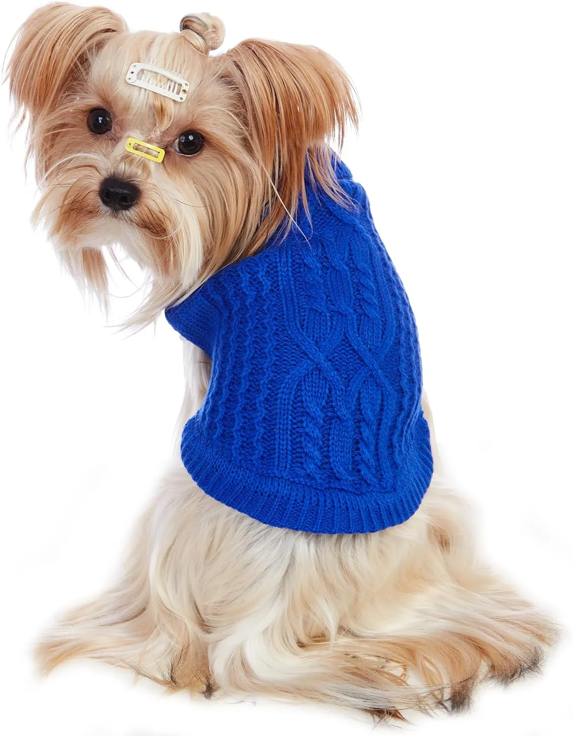 Cat Sweater Keep Your Pets Cozy, 16 Color Turtleneck Knitted Sleeveless Cat Clothes, Winter Outfits for Cats & Small Dogs During Cold Seasons (Dark Blue, Large)