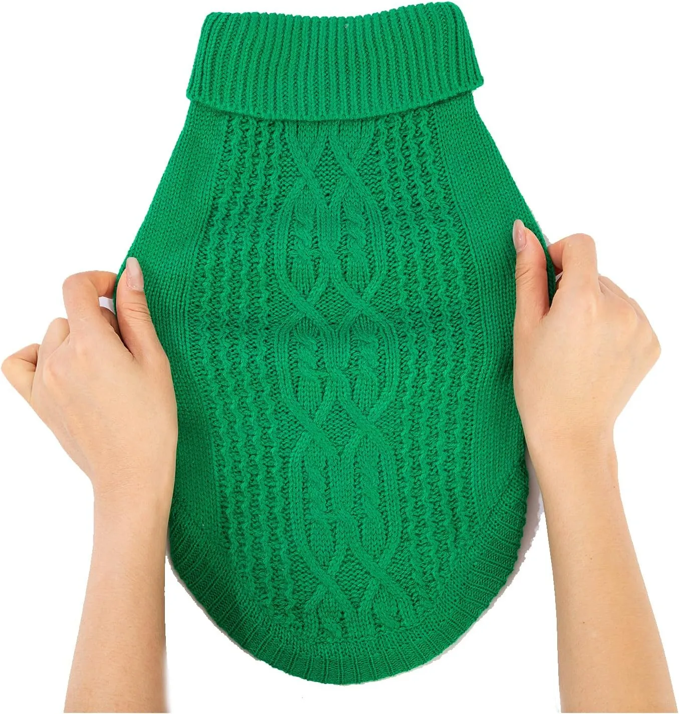 Cat Sweater Keep Your Pets Cozy, 16 Color Turtleneck Knitted Sleeveless Cat Clothes, Winter Outfits for Cats & Small Dogs During Cold Seasons (Dark Green, Large)