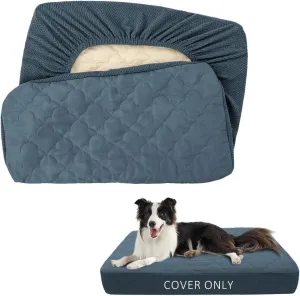 CHHKON Dog Bed Covers Replacement Washable Waterproof Pet Puppy Bed Cover for Dog(Blue,36x27x6 inch)
