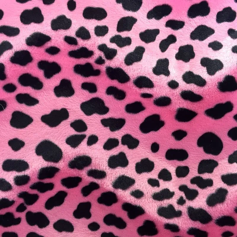 Dalmatian Dog Print Velboa Faux Fur Fabric