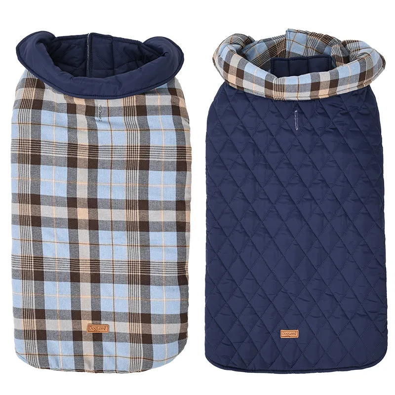 Dog Costume Waterproof Plaid Clothes Dog Winter Coat Warm Dog Jacket