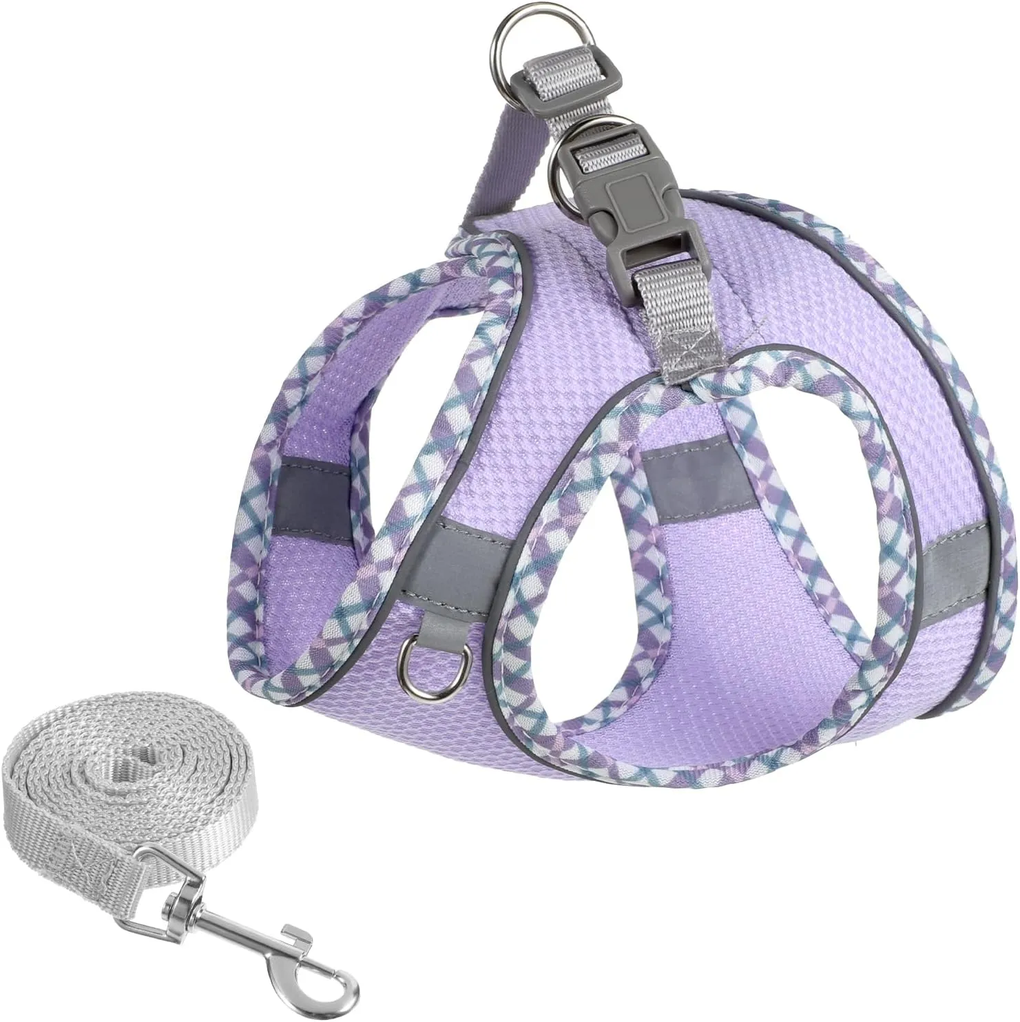 Dog Harness Puppy Harness and Leash Set Adjustable Reflective Step Bands Vest Durable Soft Breathable Pet Supplies for Walking Running Training Small Medium No Pull Kitten Cats
