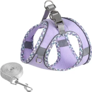 Dog Harness Puppy Harness and Leash Set Adjustable Reflective Step Bands Vest Durable Soft Breathable Pet Supplies for Walking Running Training Small Medium No Pull Kitten Cats