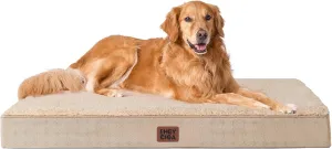 EHEYCIGA Orthopedic XL Dog Beds for Extra Large Dogs with Removable Washable Cover for Crate, Khaki, 41x27