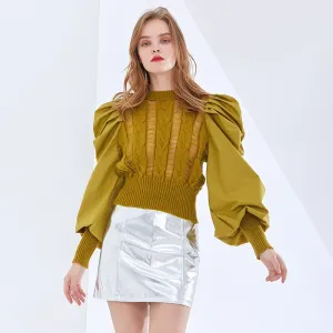 Elegant Patchwork Knitted Sweater