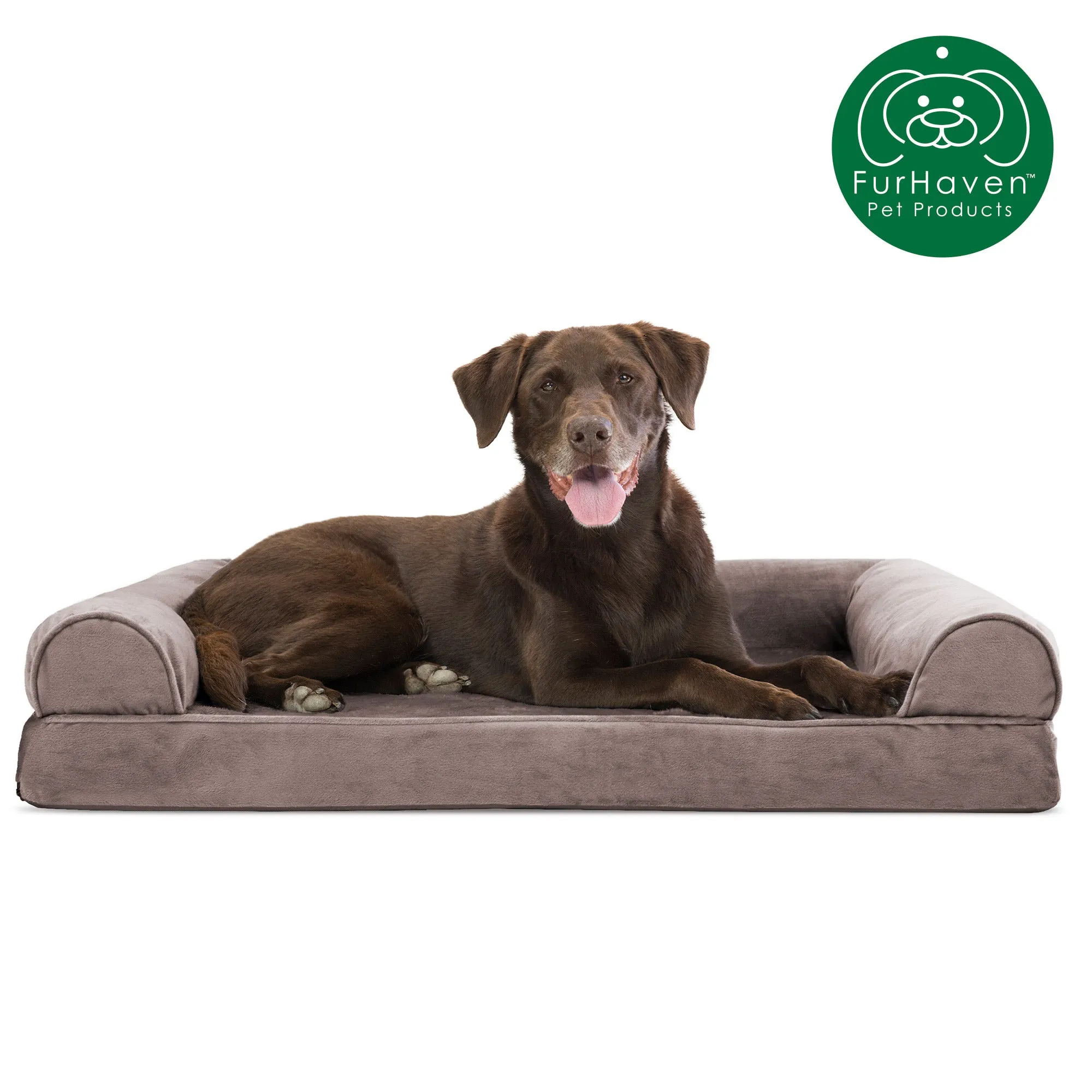 Faux Fur & Velvet Sofa-Style Couch Pet Bed