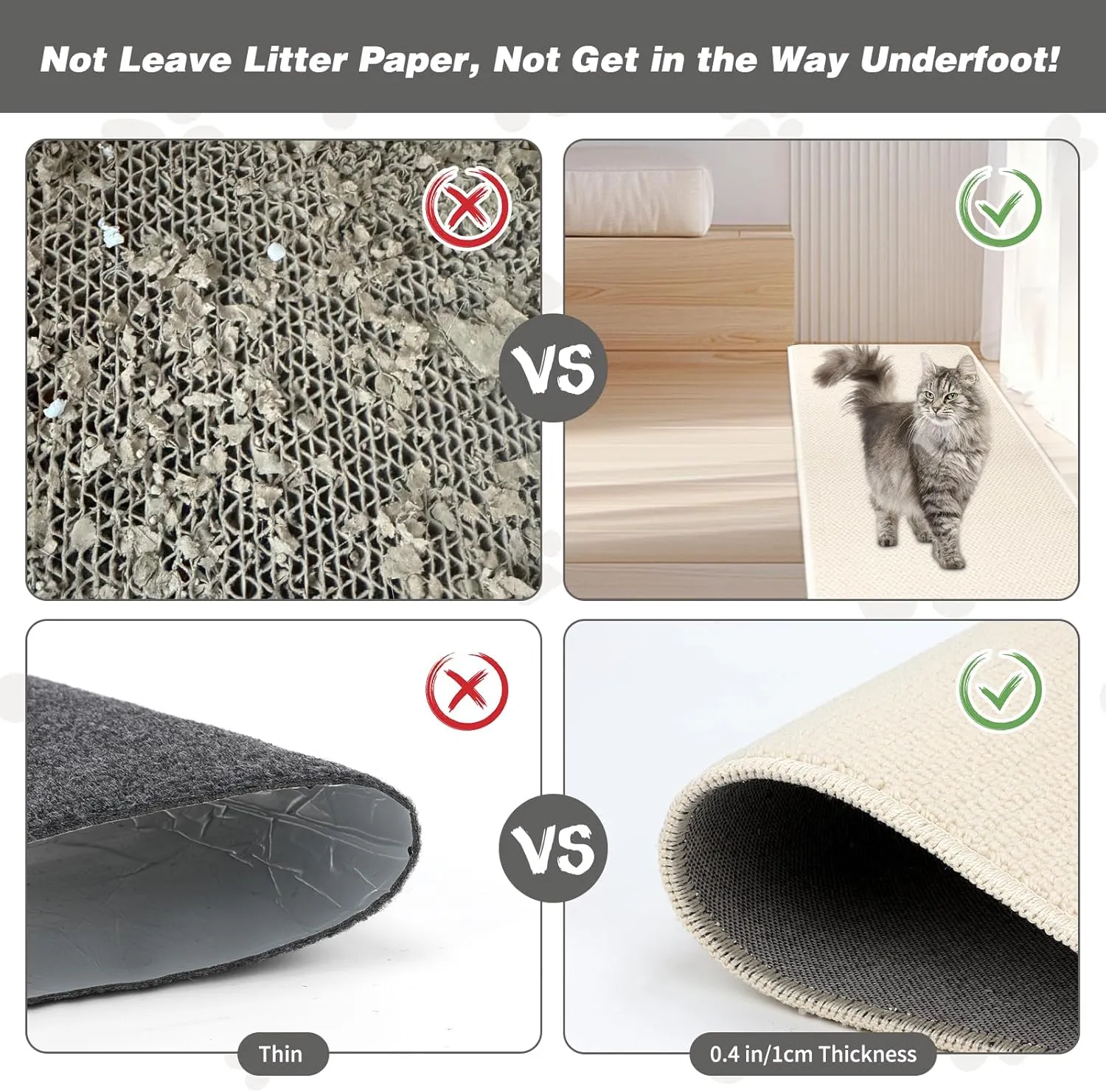 FHTONGE 71x15.8 Thickened Cat Wall Climbing Carpet with 16 Fixed Nails, Extra Large Tall Cat Scratch Pad for Wall, Wall Mounted Climbing Cat Scratcher for Furniture Couch Sofa Protector(MilkyWhite)