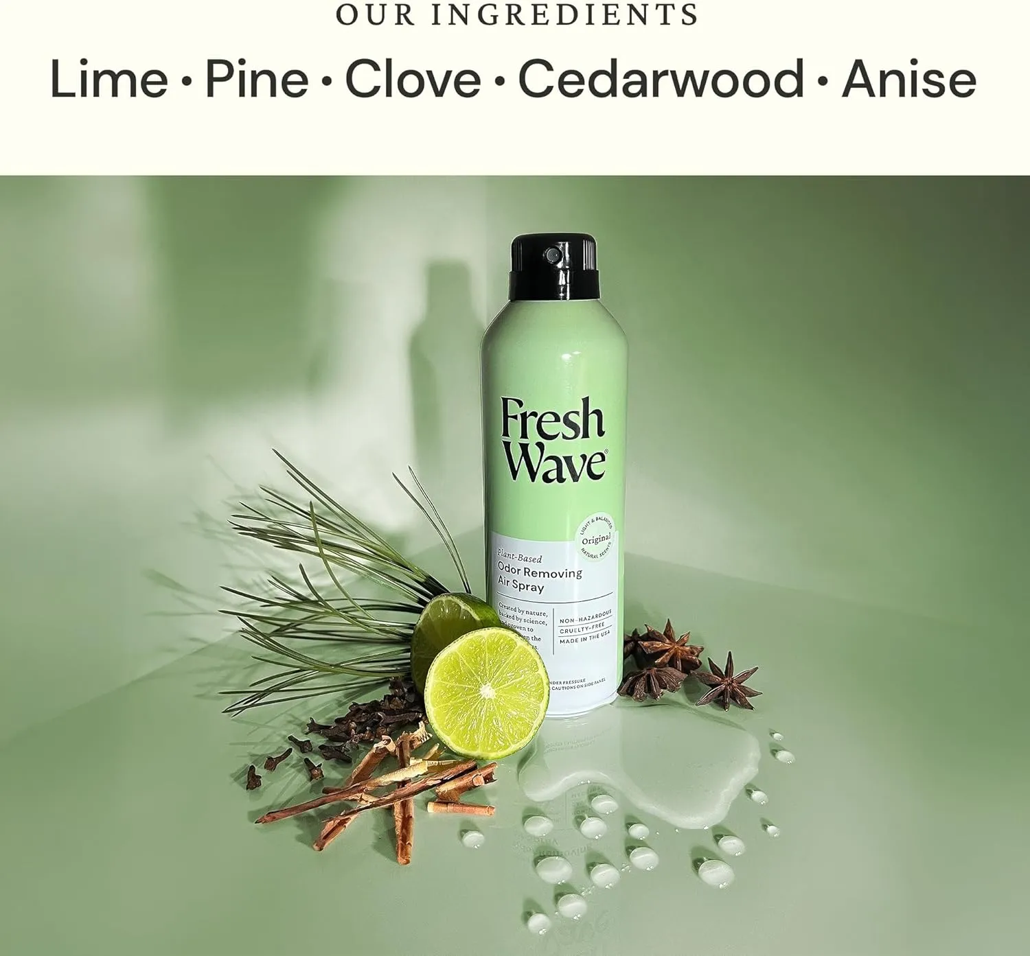 Fresh Wave Original Scent Odor Eliminator Air Spray, 8 oz. | Non-Aerosol, Fine Mist For Home, Furniture, Fabrics & Trash | Safer Odor Relief