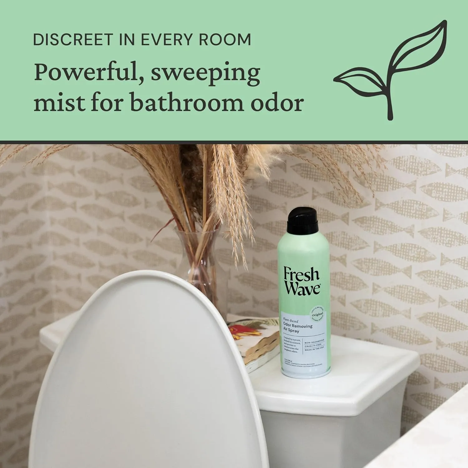 Fresh Wave Original Scent Odor Eliminator Air Spray, 8 oz. | Non-Aerosol, Fine Mist For Home, Furniture, Fabrics & Trash | Safer Odor Relief