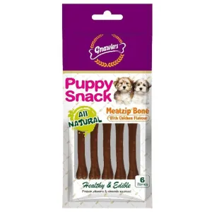 Gnawlers Puppy Snack Meatzip Bone Chicken Flavoured Dog Treats
