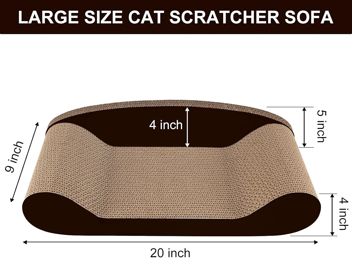 HALOVIE Large Size Cat Scratcher Bed, 20 Inch Cat Scratch Pad Cardboard Sofa Kitten Scratching Board Lounge Couch for Indoor Cats