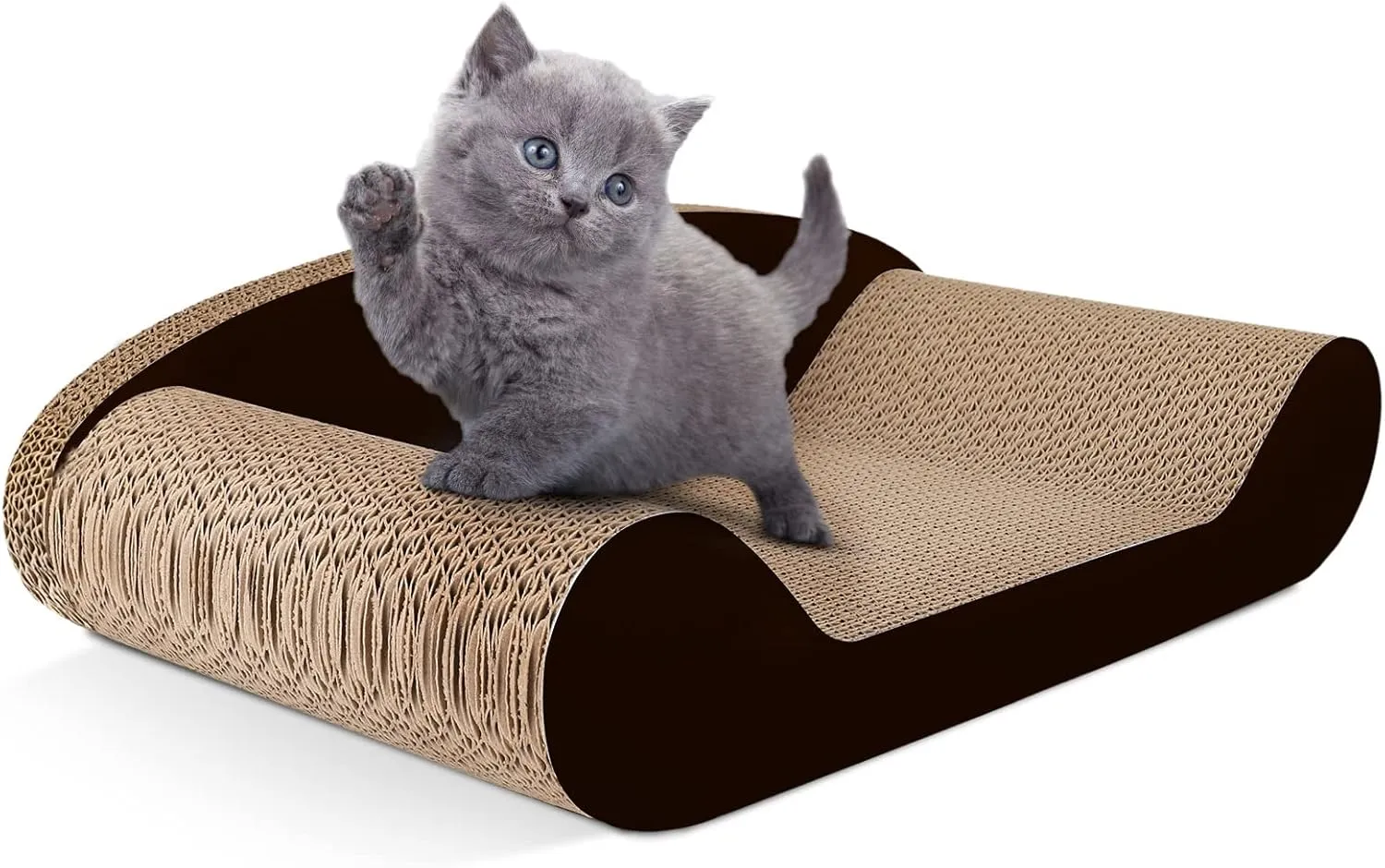 HALOVIE Large Size Cat Scratcher Bed, 20 Inch Cat Scratch Pad Cardboard Sofa Kitten Scratching Board Lounge Couch for Indoor Cats