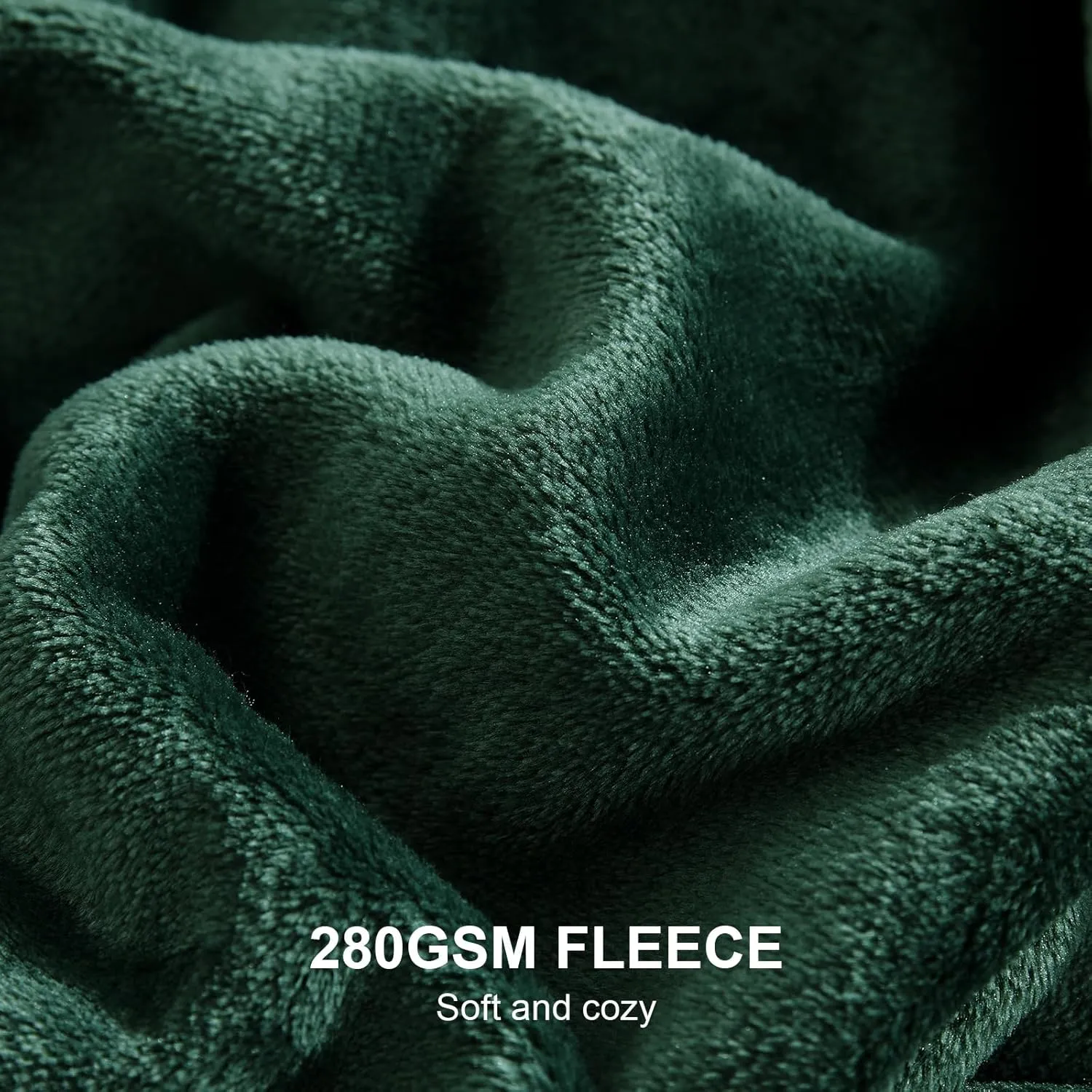 Hansleep Fleece Blanket for Couch Dark Green, Super Soft Flannel Fuzzy Throw Plush Cozy Blanket for All Seasons, Dark Green, Throw 50x60 Inches