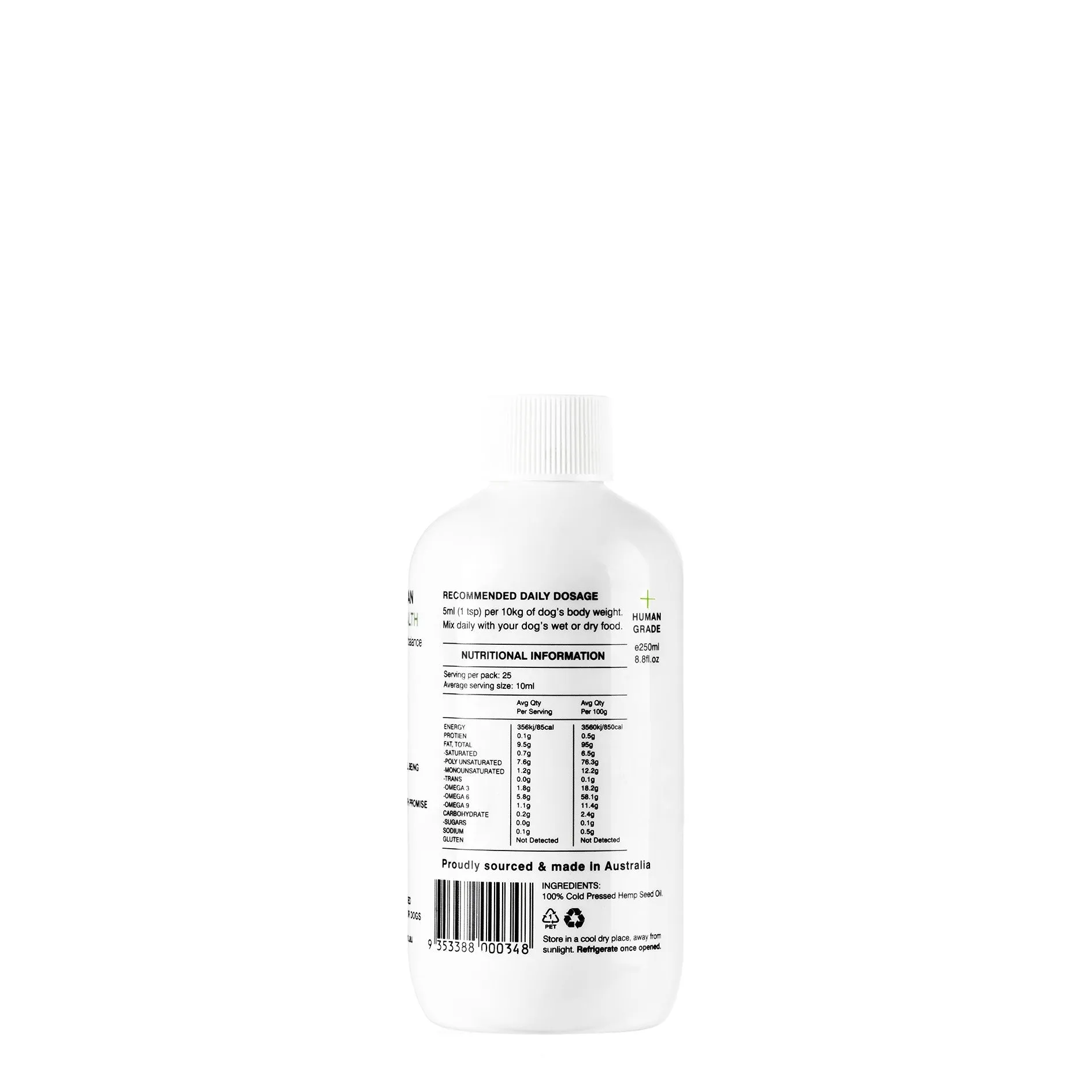 Houndztooth Hemp Seed Oil Health Supplement 250ml^^^