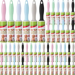 Hushee Mini Lint Roller for Travel Small Lint Removers for Pet Hair and Clothes Travel Size Removers Sticky Removing Tool for Travel, Gift Bags, Furniture, Car Seat (48 Pcs)