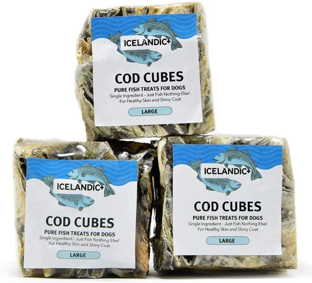Icelandic  Cod Skin Large Cube Dog Treat