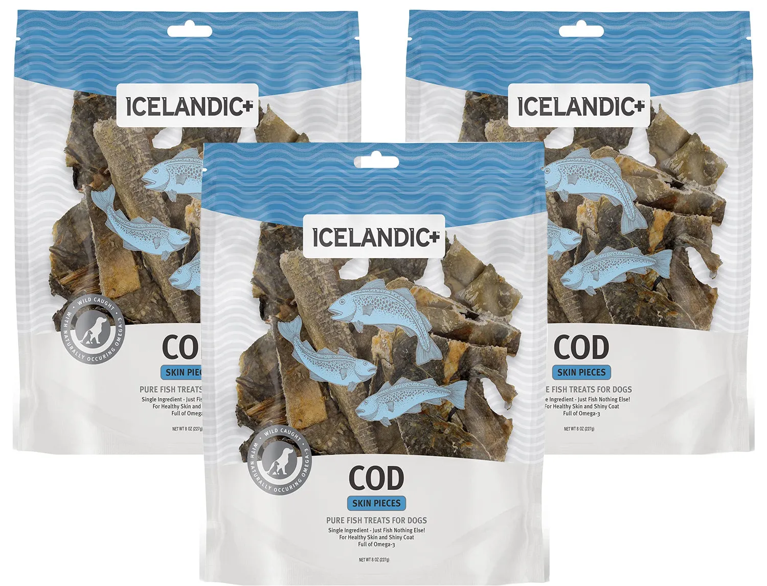 Icelandic  Cod Skin Pieces Dog Treats (3 pack)