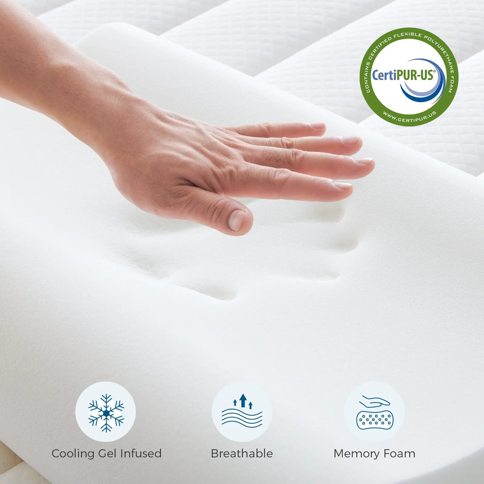 Inofia 12 Inch Hybrid Mattress with Memory Foam Cervical Neck Pillow
