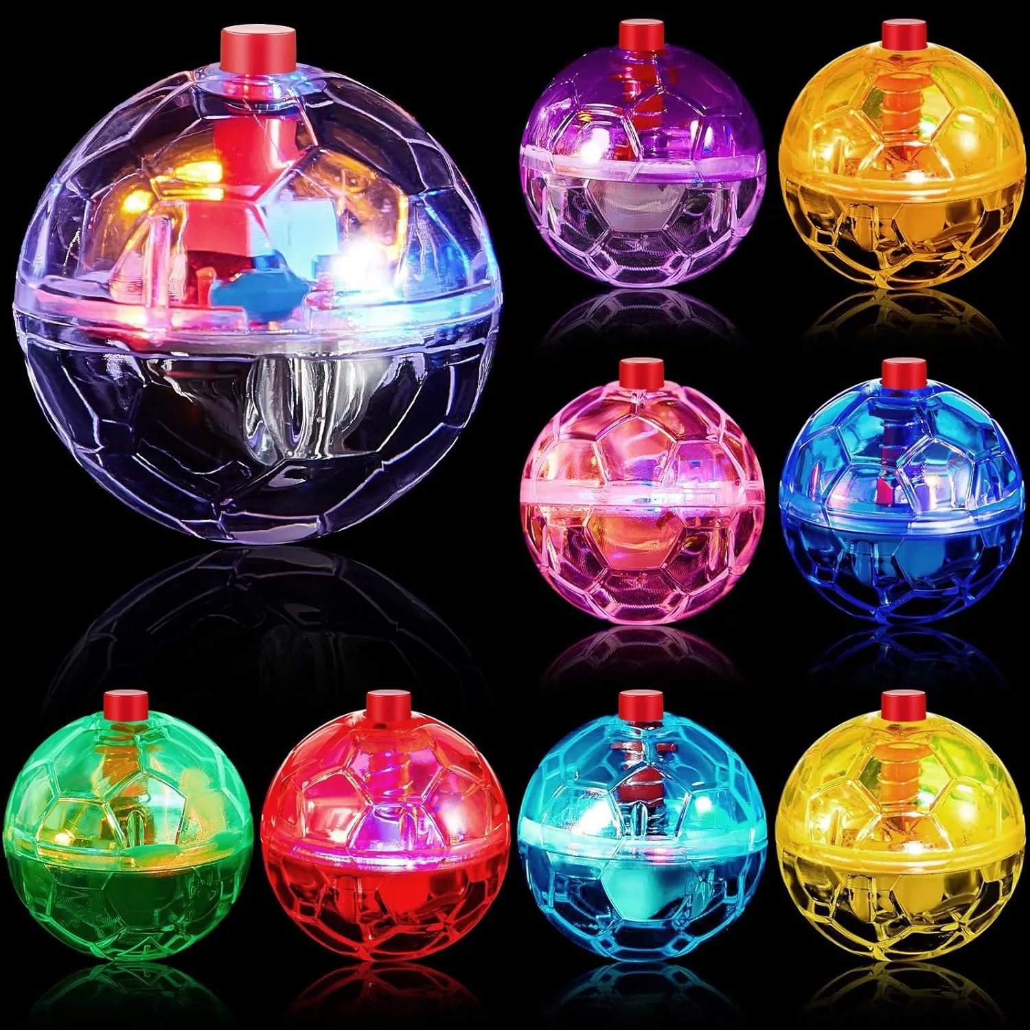 Jecery 9 Pcs Light up Cat Balls Ghost Hunting LED Motion Activated Cat Toy Interactive Lighted Ball Pet Toys Glowing Mini Running Exercise Ball Toys for Kitten Dog Pet Animals Activity(Multicolor)