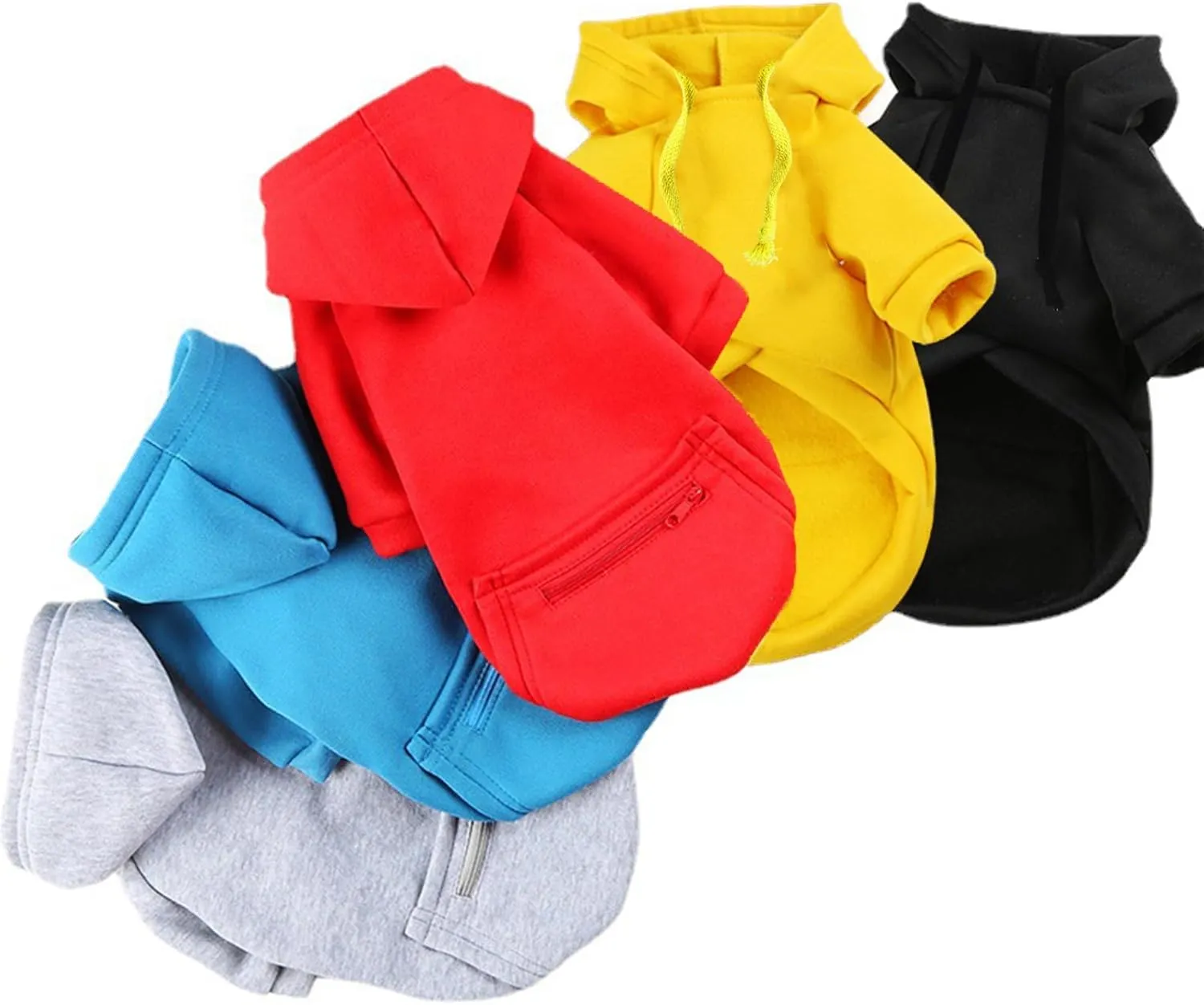 Jecikelon Pet Dog Cold Weather Coat with Pocket Winter Dog Hoodie Warm Puppy Clothes for Small Dogs Chihuahua Clothing (Small, Y02-Black)