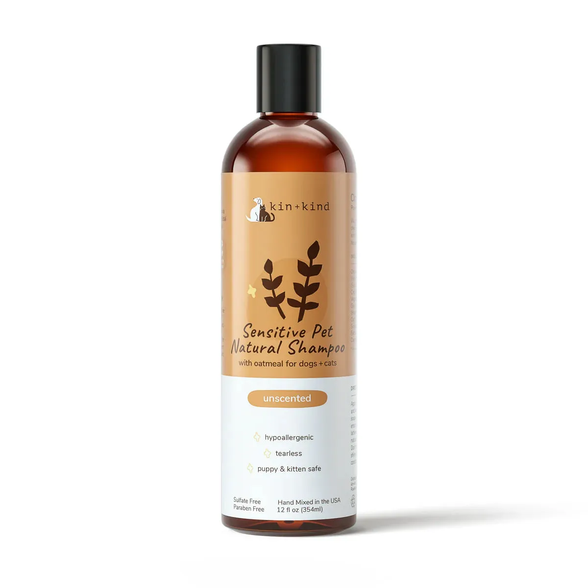 Kin   Kind Sensitive Skin Shampoo for Puppies & Kittens (Unscented) 12 oz