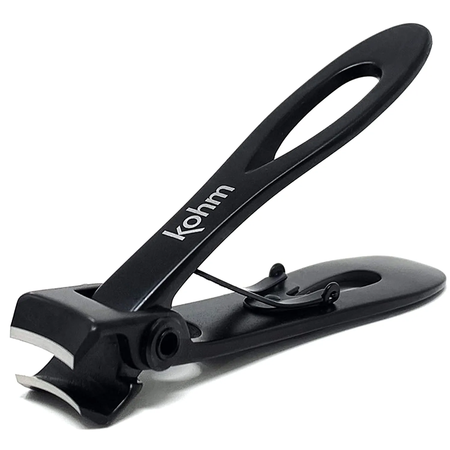 KOHM Nail Clippers for Thick Nails - Heavy Duty, Wide Mouth Professional Fingernail and Toenail Clippers for Men, Women & Seniors, Black