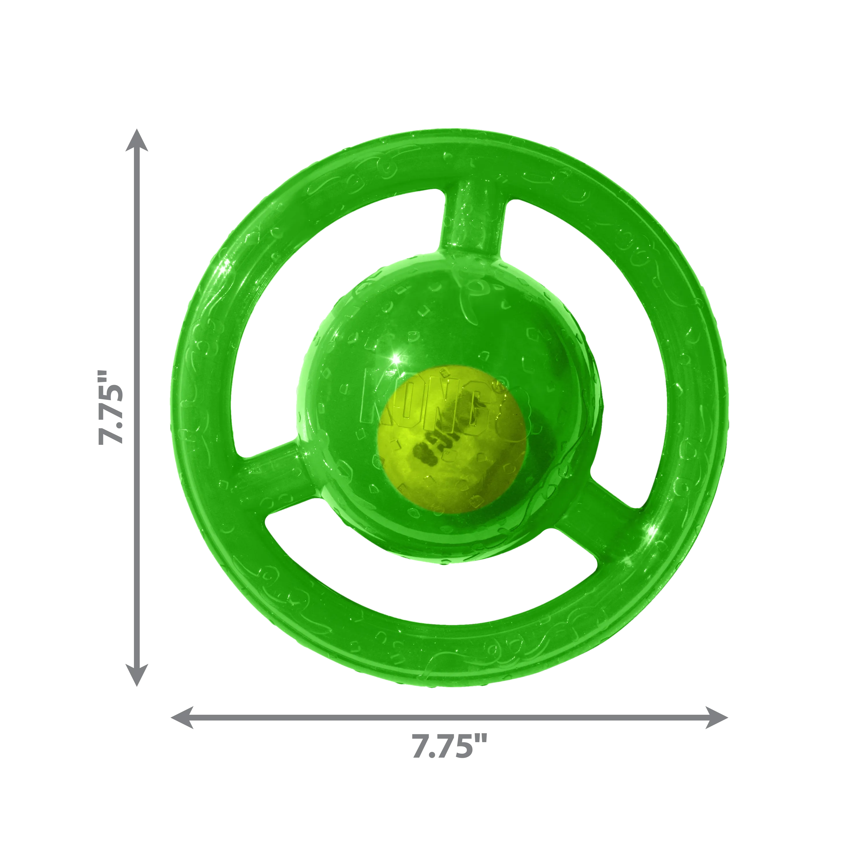 Kong Jumbler Disc Fetch and Chew Inner Tennis Ball and Rubber Dog Toy - Medium/Large